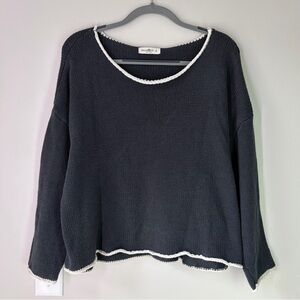 Natural Life White Trim Sweater